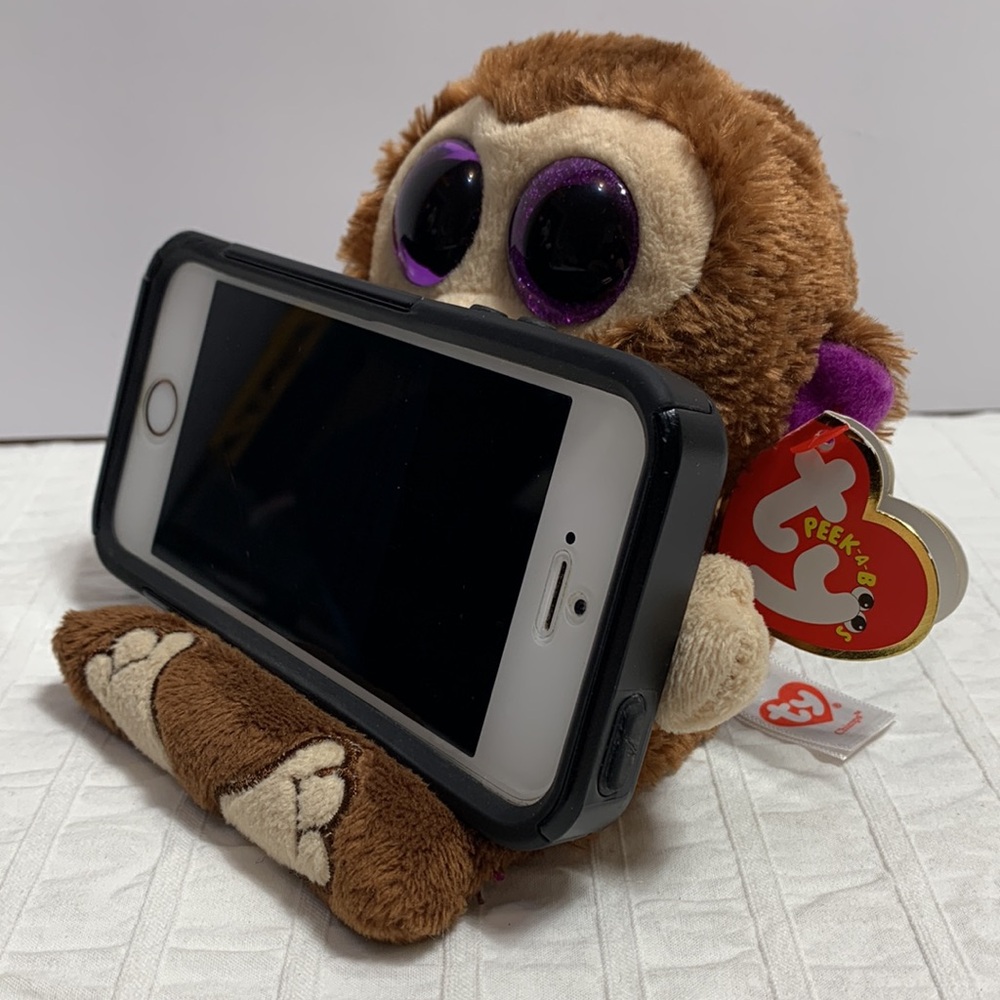 6” Ty Peek-a-Boo Chimps Cell Phone Holder Plush Beanie